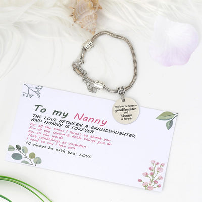To My Nanny "the love between a granddaughter and Nanny is forever" Bracelet - SARAH'S WHISPER