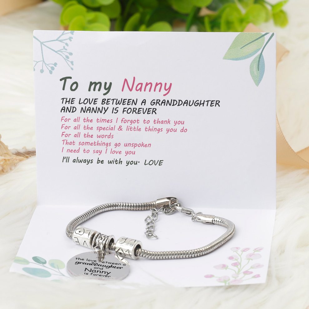 To My Nanny "the love between a granddaughter and Nanny is forever" Bracelet - SARAH'S WHISPER