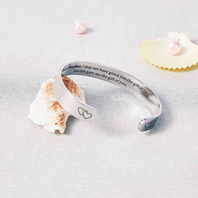 TO MY BONUS DAUGHTER "BONUS DAUGHTER, I MAY NOT HAVE GIVEN YOU THE GIFT OF LIFE. BUT LIFE GAVE ME THE GIFT OF YOU" BRACELET - SARAH'S WHISPER