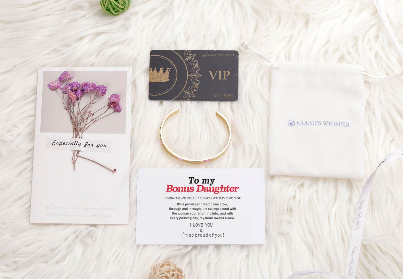 To My Bonus Daughter "BONUS DAUGHTER, I MAY NOT HAVE GIVEN YOU THE GIFT OF LIFE. BUT LIFE GAVE ME THE GIFT OF YOU" Bracelet - SARAH'S WHISPER