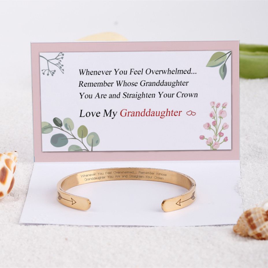 To My Granddaughter "Whenever You Feel Overwhelmed... Remember Whose Granddaughter You Are And Straighten Your Crown" Bracelet - SARAH'S WHISPER