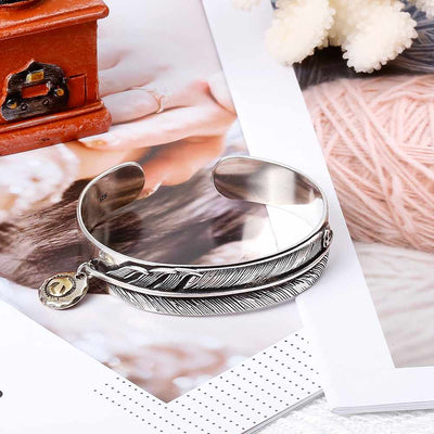 To Our Grandson "Love Our Grandson" Lucky Feather Bracelet [💞 Bracelet +💌 Gift Card + 🎁 Gift Box + 💐 Gift Bouquet] - SARAH'S WHISPER
