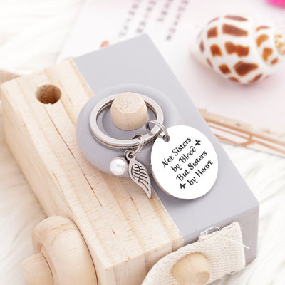 [Custom Names] For My Best Friend "Not Sisters by Blood But Sisters by Heart" Key Ring [💞Key Ring +💌 Gift Card + 🎁 Gift Box + 💐 Gift Bouquet] - SARAH'S WHISPER