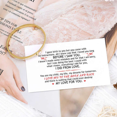 To My Daughter "I Love You to The Moon and Back" Rome Number Bracelet [💞 Bracelet +💌 Gift Card + 🎁 Gift Bag + 💐 Gift Bouquet] - SARAH'S WHISPER