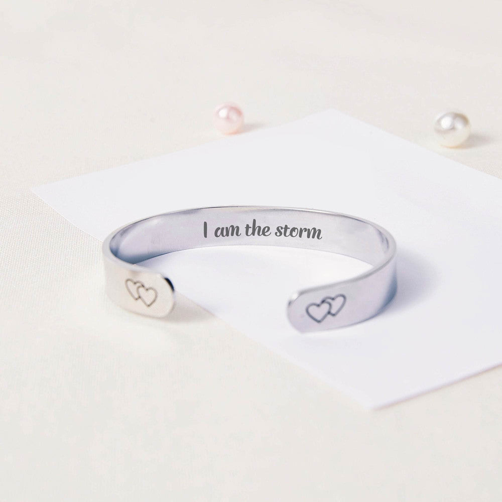 To My Daughter "I am the storm" Double Heart Bracelet - SARAH'S WHISPER