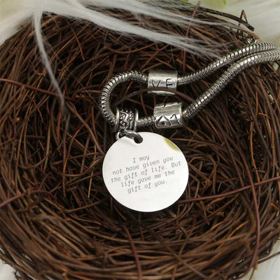 [CUSTOM NAME] To My Daughter-in-law "I MAY NOT HAVE GIVEN YOU THE GIFT OF LIFE. BUT LIFE GAVE ME THE GIFT OF YOU" Bracelet [💞 Bracelet +💌 Gift Card + 🎁 Gift Box + 💐 Gift Bouquet] - SARAH'S WHISPER