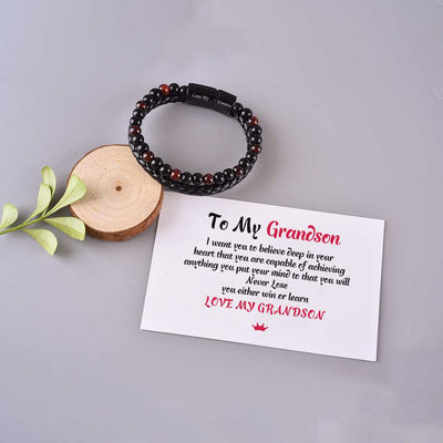 To My Grandson "Love My Grandson" Men's Bracelet - SARAH'S WHISPER