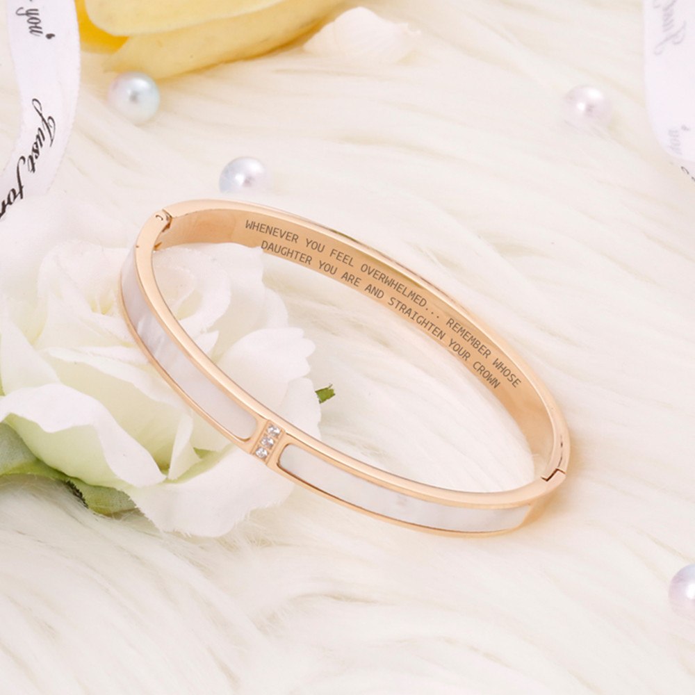 To My Daughter "Whenever You Feel Overwhelmed... Remember Whose Daughter You Are and Straighten Your Crown" Bracelet - SARAH'S WHISPER