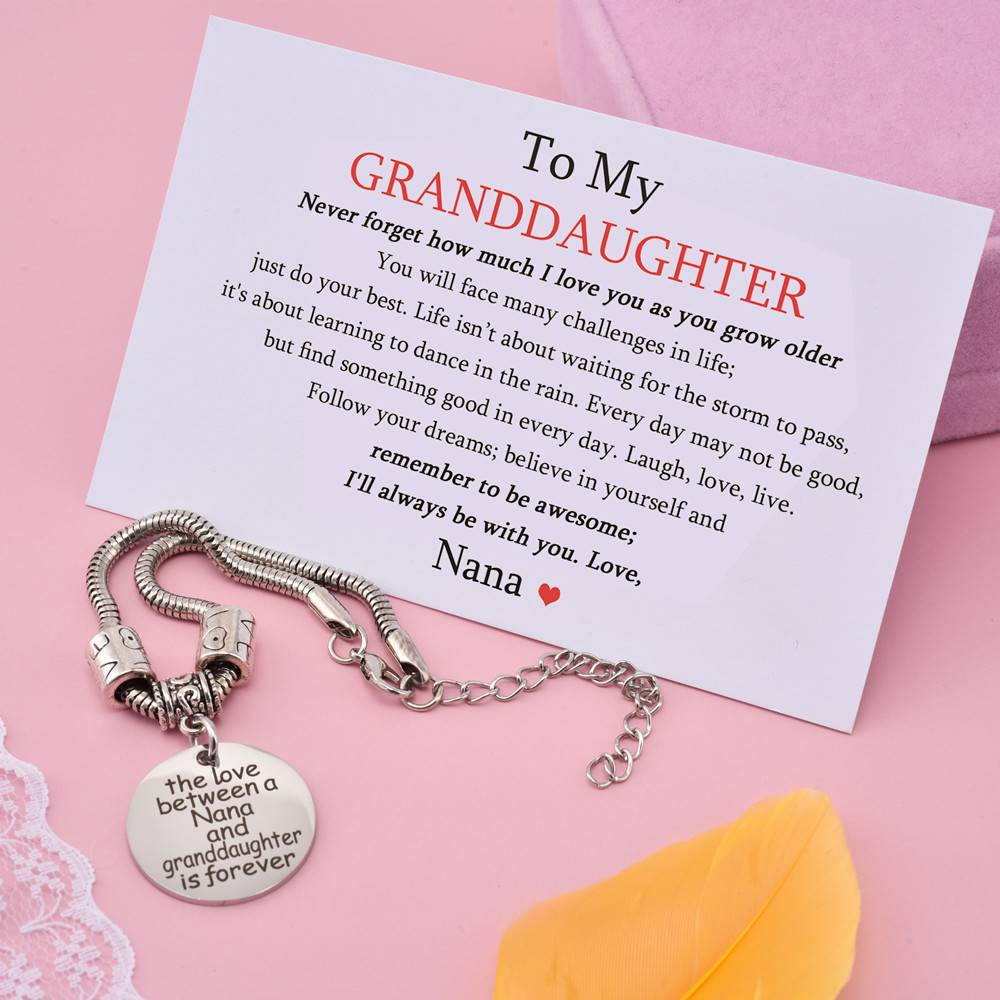 To My GRANDDAUGHTER "The love between a Nana and Granddaughter is forever" Bracelet - SARAH'S WHISPER