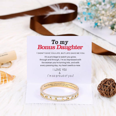 To My Bonus Daughter "Bonus Daughter I may not have given you the gift of life but life gave me the gift of you." Hollow-carved Bracelet [💞 Bracelet +💌 Gift Card + 🎁 Gift Box + 💐 Gift Bouquet] - SARAH'S WHISPER
