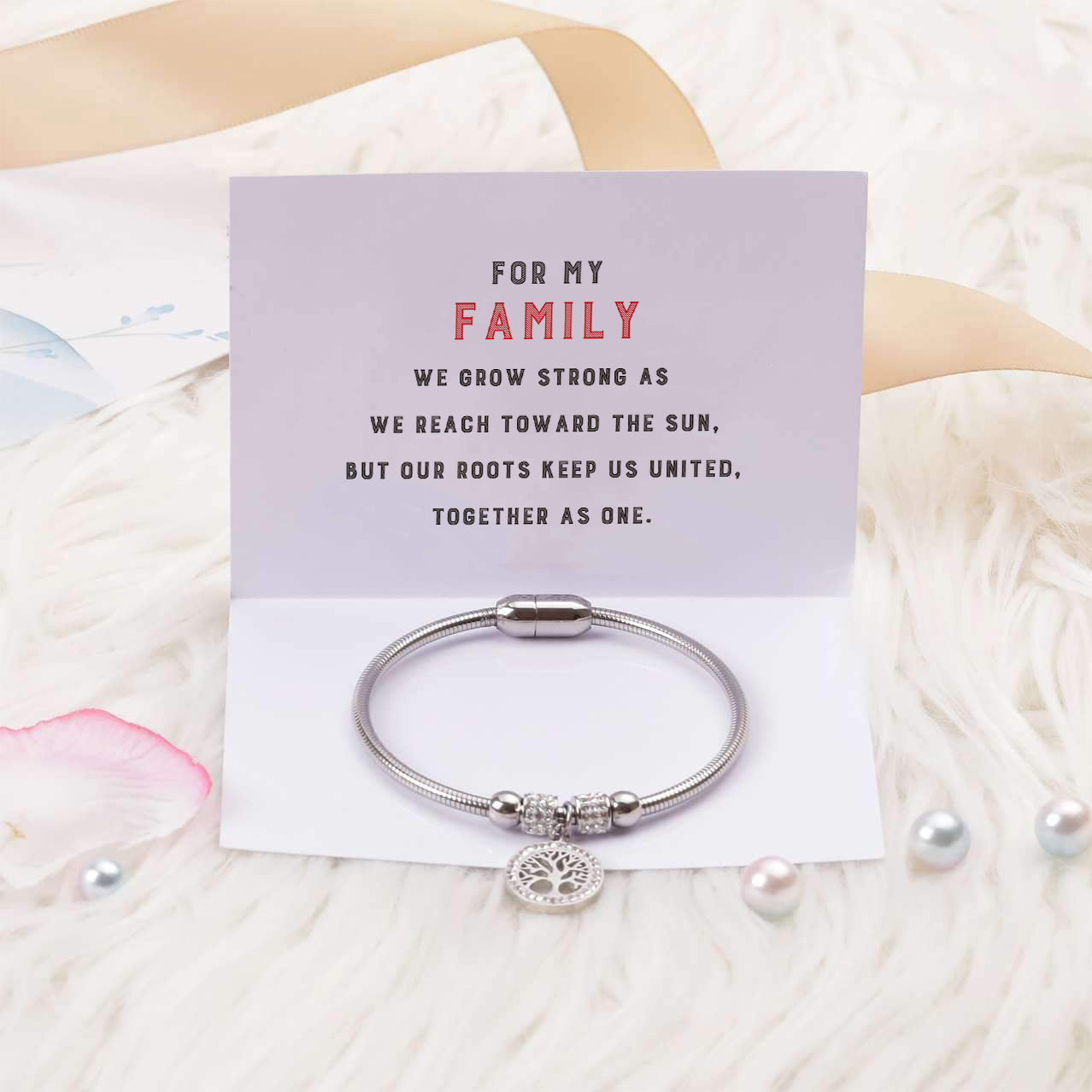For My Family Life Tree Diamond Titanium Steel Bracelet - SARAH'S WHISPER