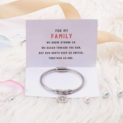 For My Family Life Tree Diamond Titanium Steel Bracelet - SARAH'S WHISPER