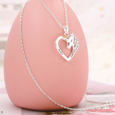[CUSTOM NAME] To My GRANDDAUGHTER "Never forget how much I love you as you grow older" Unicorn Necklace - SARAH'S WHISPER