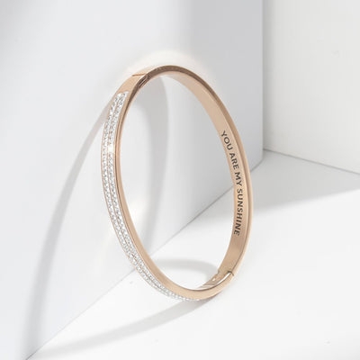 To My Daughter "YOU ARE MY SUNSHINE" Full Diamond Bracelet [💞 Bracelet +💌 Gift Card + 🎁 Gift Bag + 💐 Gift Bouquet] - SARAH'S WHISPER