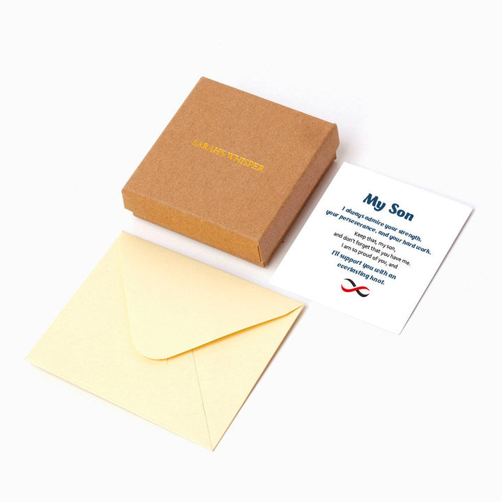 To My Son "I'll support you with an everlasting knot." Leather Knot Bracelet