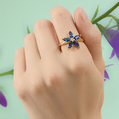 To My Friend "I will never forget what a great friend you are" Forget-Me-Not Flower Ring [💞 Ring +💌 Gift Card + 🎁 Gift Bag + 💐 Gift Bouquet] - SARAH'S WHISPER