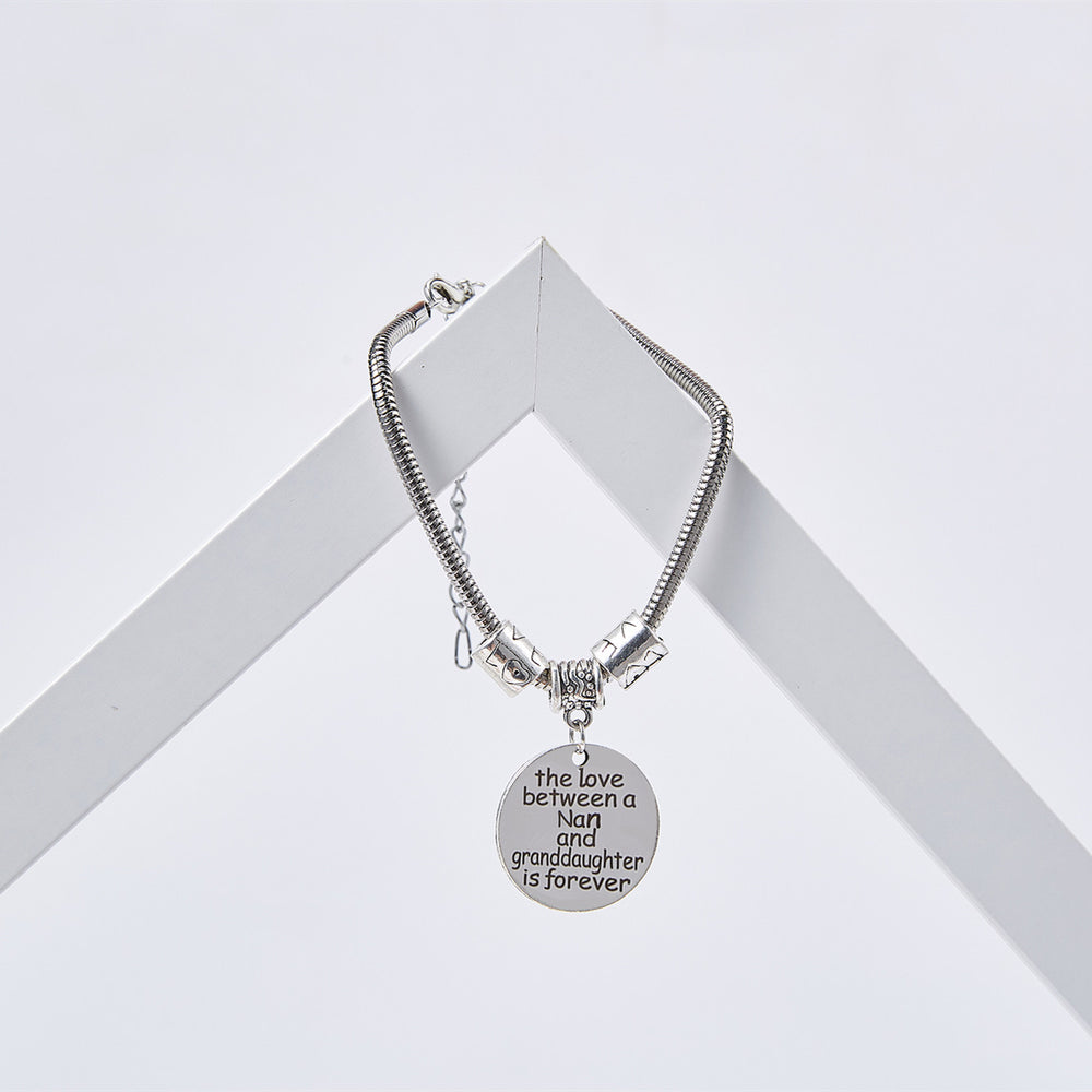 TO MY GRANDDAUGHTER "THE LOVE BETWEEN A NAN AND GRANDDAUGHTER IS FOREVER" BRACELET - SARAH'S WHISPER