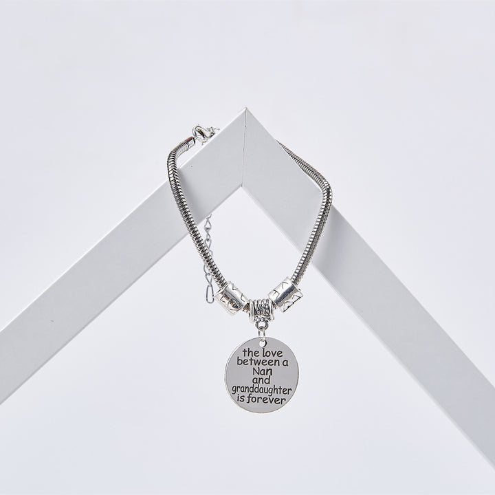 TO MY GRANDDAUGHTER "THE LOVE BETWEEN A NAN AND GRANDDAUGHTER IS FOREVER" BRACELET - SARAH'S WHISPER