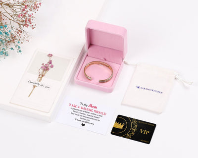 To My Mom "My mom is a walking miracle" Bracelet - SARAH'S WHISPER