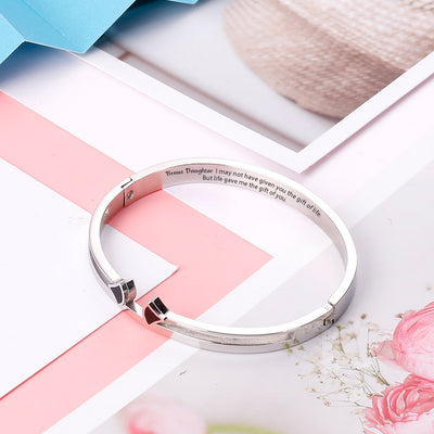 To My Bonus Daughter " I may not have given you the gift of life. But life gave me the gift of you." Arrow Bracelet