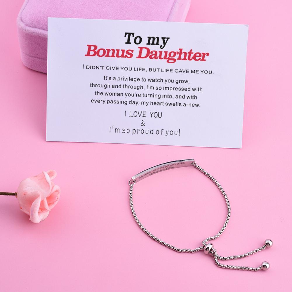 To My Bonus Daughter "Bonus Daughter I may not have given you the gift of life but life gave me the gift of you." Bracelet [💞Bracelet +💌 Gift Card + 🎁Gift Box + 💐Gift Bouquet] - SARAH'S WHISPER