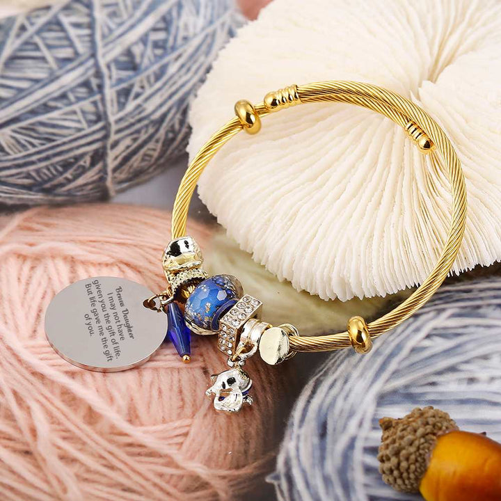 [Custom Name] To My Bonus Daughter "Bonus Daughter I may not have given you the gift of life. But life gave me the gift of you" Lucky Fox Bracelet [🦊 Bracelet +💌 Gift Card + 🎁 Gift Box + 💐 Gift Bouquet] - SARAH'S WHISPER