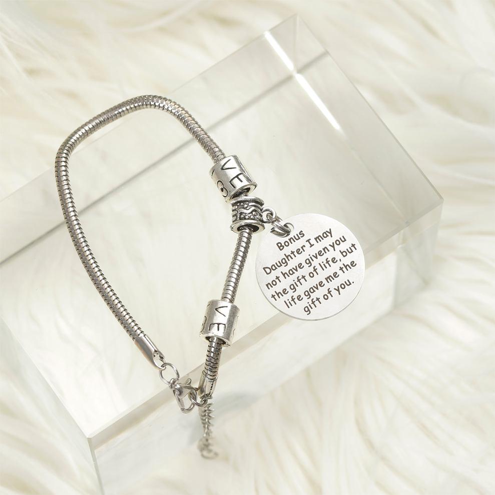 [CUSTOM NAME] To My Daughter-in-law "I MAY NOT HAVE GIVEN YOU THE GIFT OF LIFE. BUT LIFE GAVE ME THE GIFT OF YOU" Bracelet [💞 Bracelet +💌 Gift Card + 🎁 Gift Box + 💐 Gift Bouquet] - SARAH'S WHISPER