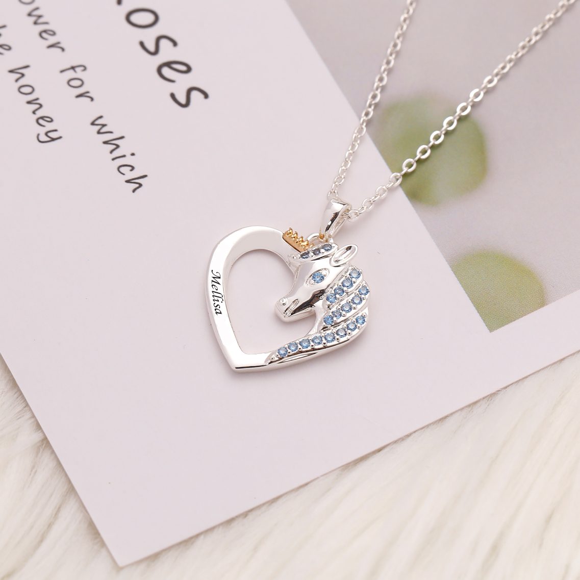[CUSTOM NAME] To My GRANDDAUGHTER "Never forget how much I love you as you grow older" Unicorn Necklace - SARAH'S WHISPER