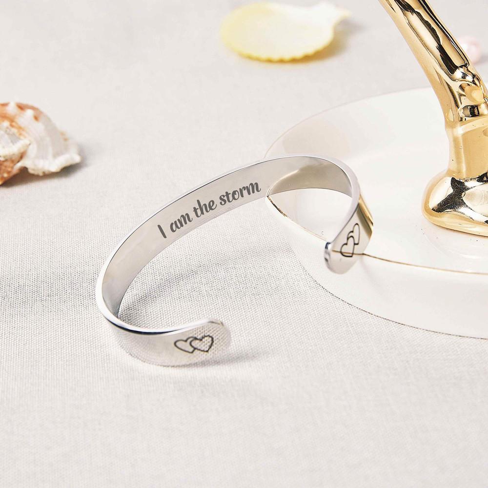 To My Daughter "I am the storm" Double Heart Bracelet - SARAH'S WHISPER