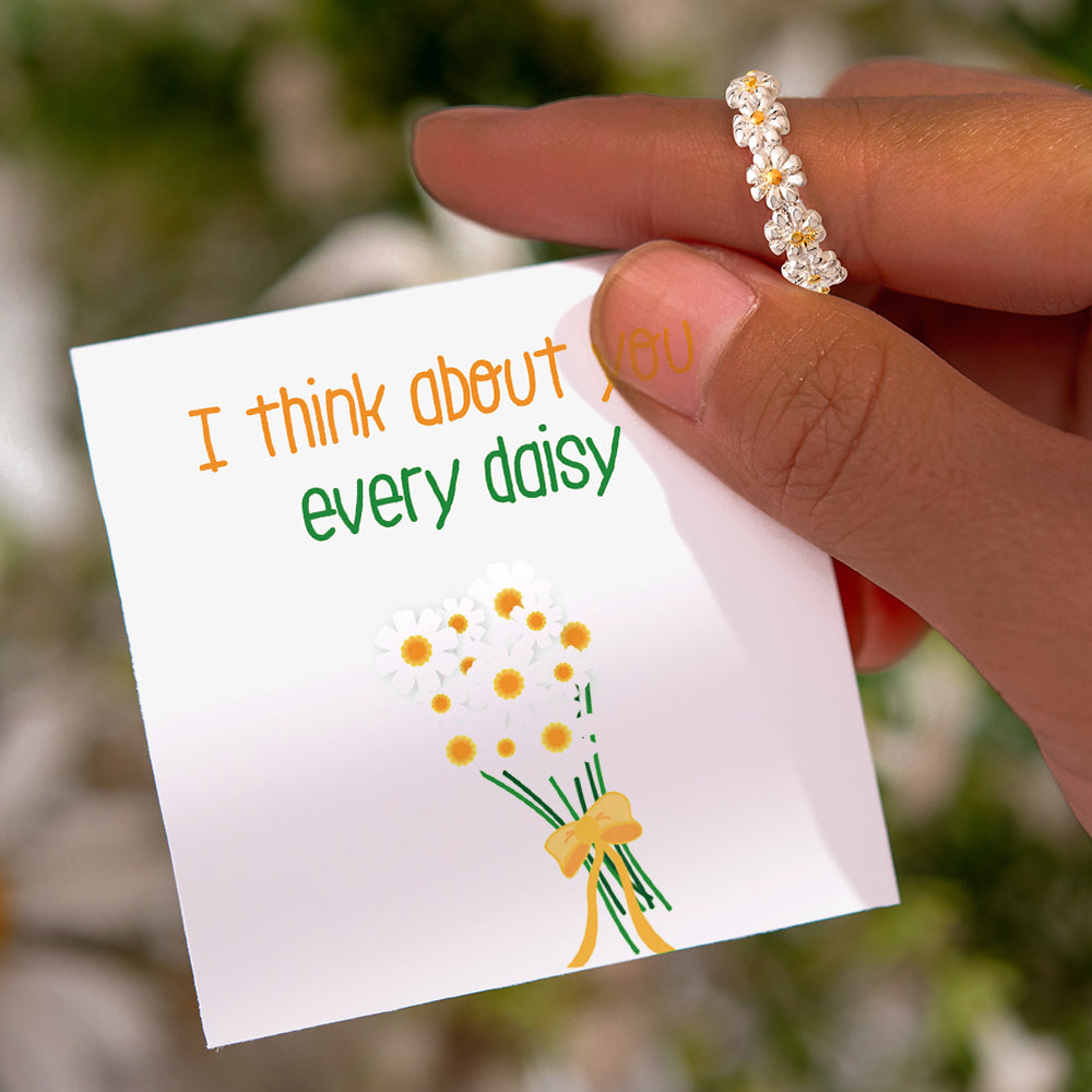 "I think about you every daisy " RING [🌿 RING +💌 GIFT CARD + 🎁 GIFT BAG + 💐 GIFT BOUQUET] - SARAH'S WHISPER