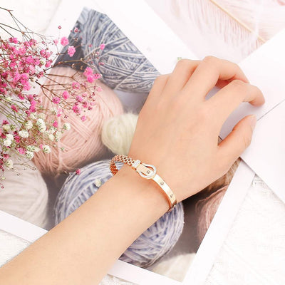 To my Bonus Daughter "Bonus Daughter I may not have given you the gift of life. But life gave me the gift of you" Belt Bracelet [💞 Bracelet +💌 Gift Card + 🎁 Gift Bag + 💐 Gift Bouquet] - SARAH'S WHISPER