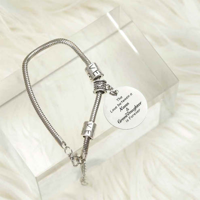 [Custom Name And Optional Address] To My GRANDDAUGHTER "The love between a [Nana] and granddaughter is forever" Bracelet [💞 Bracelet +💌 Gift Card + 🎁 Gift Box + 💐 Gift Bouquet] - SARAH'S WHISPER