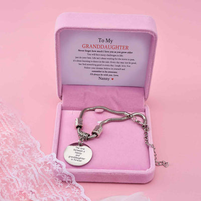 To My GRANDDAUGHTER "The love between a Nanny and Granddaughter is forever" Bracelet - From Nanny - SARAH'S WHISPER