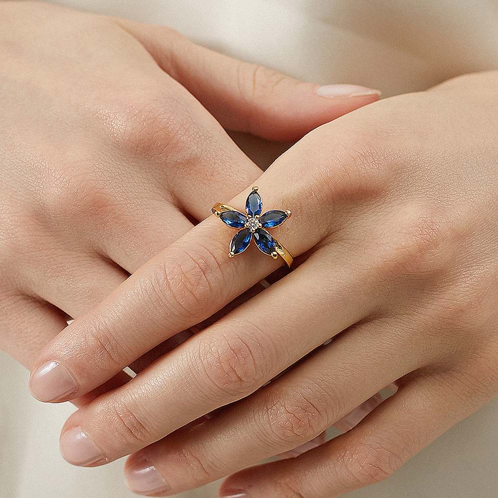 To My Daughter "Never forget how much I love you" Forget-Me-Not Flower Ring [💞 Ring +💌 Gift Card + 🎁 Gift Bag + 💐 Gift Bouquet] - SARAH'S WHISPER