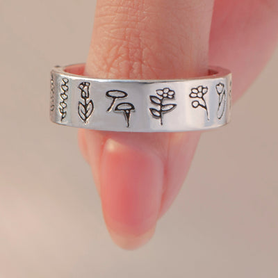 "You belong among the wildflowers" Flowers Ring