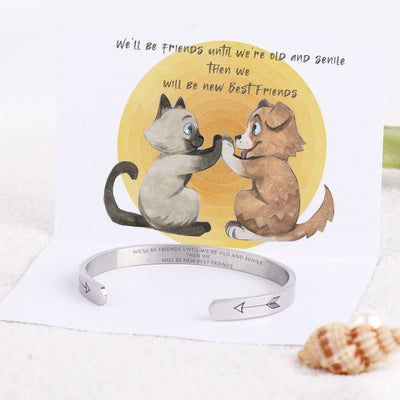 For Your Friend "WE'LL BE FRIENDS UNTIL WE'RE OLD AND SENILE THEN WE WILL BE NEW BEST FRIENDS" Arrow Bracelet - SARAH'S WHISPER
