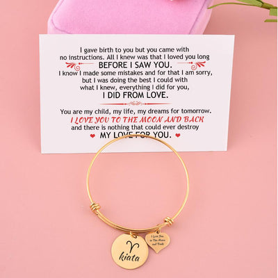[Optional Zodiac And Custom Name] To My Daughter "The Love between a Mother and Daughter is Forever" Zodiac Bracelet [💞 Bracelet +💌 Gift Card + 🎁 Gift Bag + 💐 Gift Bouquet] - SARAH'S WHISPER