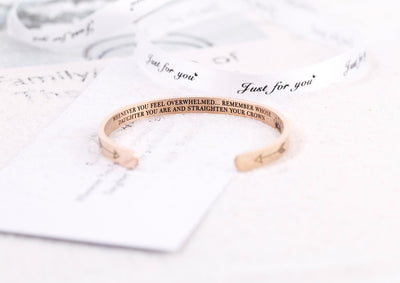 To My Daughter "WHENEVER YOU FEEL OVERWHELMED... REMEMBER WHOSE DAUGHTER YOU ARE AND STRAIGHTEN YOUR CROWN" Bracelet - SARAH'S WHISPER