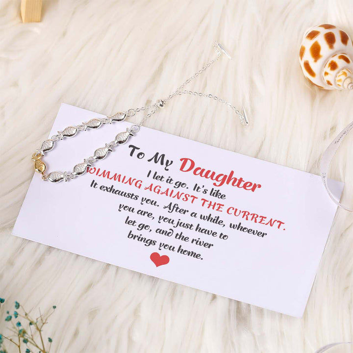 To My Daughter "SWIMMING AGAINST THE CURRENT" Small Fish Bracelet - SARAH'S WHISPER