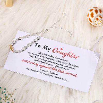 To My Daughter "Swimming against the fast current " Small Fish Bracelet - SARAH'S WHISPER