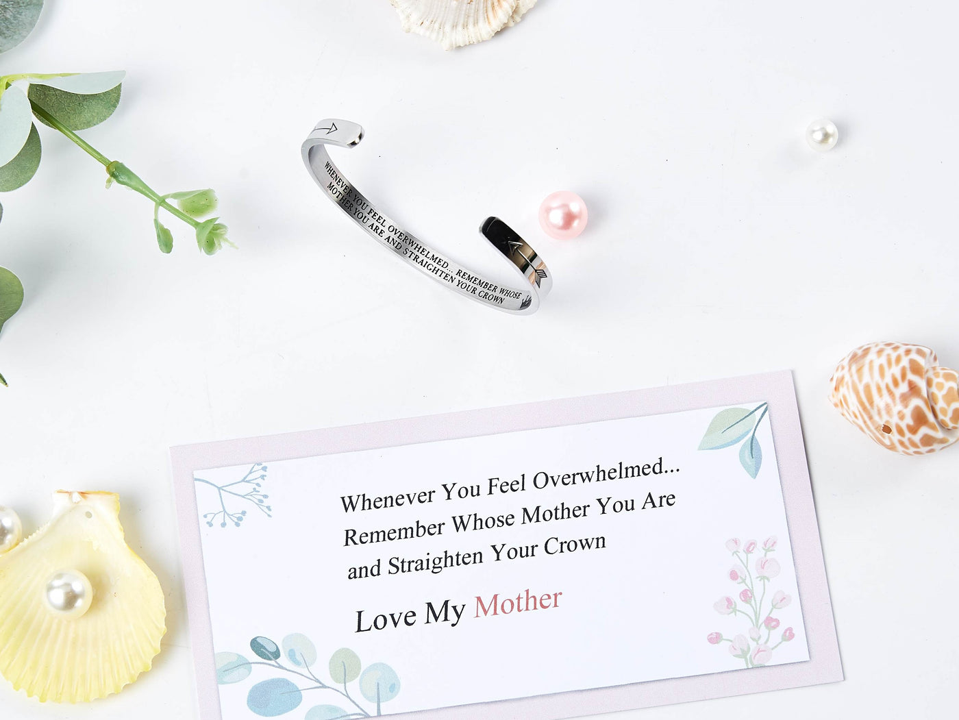 To My Mother "WHENEVER YOU FEEL OVERWHELMED... REMEMBER WHOSE MOTHER YOU ARE AND STRAIGHTEN YOUR CROWN“ Bracelet - SARAH'S WHISPER