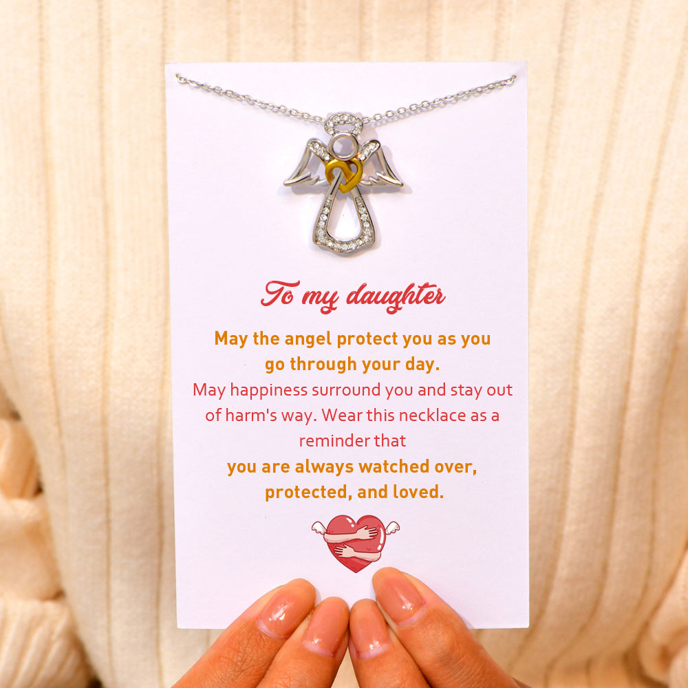 To My Daughter "May the Angels protect you" Pendant Necklace
