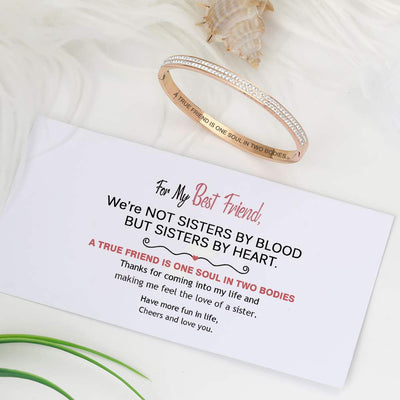 For My Best Friend "A TRUE FRIEND IS ONE SOUL IN TWO BODIES" Full Diamond Bracelet [💞Bracelet +💌 Gift Card + 🎁 Gift Box + 💐 Gift Bouquet] - SARAH'S WHISPER