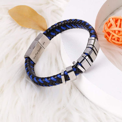 To Our Grandson "Love Our Grandson" Men's Bracelet [💞 Bracelet+💌 Gift Card + 🎁 Gift Box + 💐 Gift Bouquet] - SARAH'S WHISPER