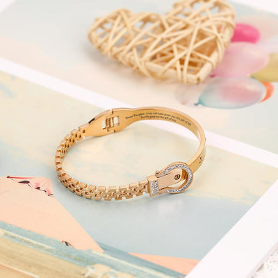 To my Bonus Daughter "Bonus Daughter I may not have given you the gift of life. But life gave me the gift of you" Belt Bracelet [💞 Bracelet +💌 Gift Card + 🎁 Gift Bag + 💐 Gift Bouquet] - SARAH'S WHISPER