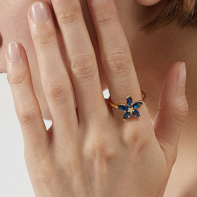 To My Mom "Mom, never forget how much your daughter loves you" Forget-Me-Not Flower Ring [💞 Ring +💌 Gift Card + 🎁 Gift Bag + 💐 Gift Bouquet] - SARAH'S WHISPER