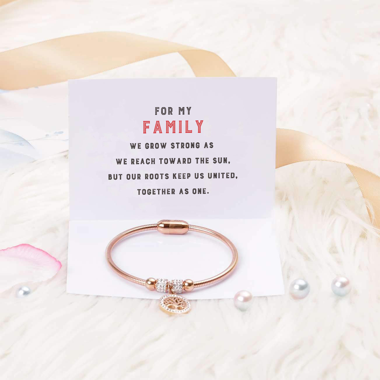 For My Family Life Tree Diamond Titanium Steel Bracelet - SARAH'S WHISPER