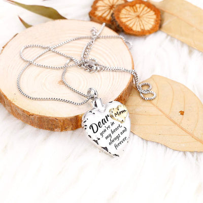 To My Mom"Dear Mom you're in my heart, always & forever." Necklace[💞 Necklace +💌 Gift Card + 🎁 Gift Box + 💐 Gift Bouquet] - SARAH'S WHISPER