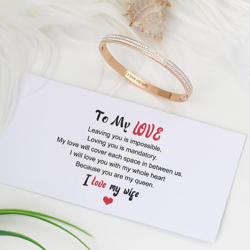 To My Love "I love my wife" Full Diamond Bracelet - SARAH'S WHISPER