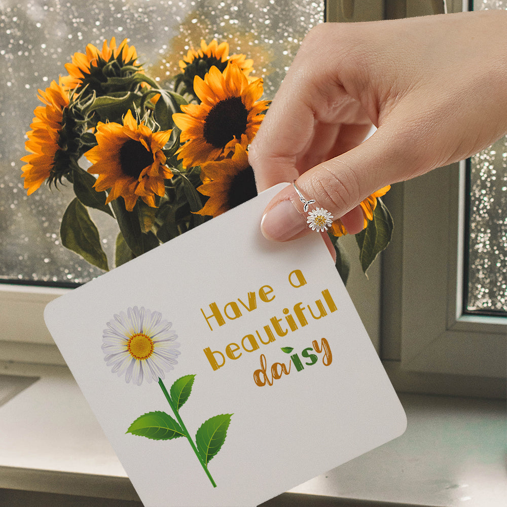 "Have a beautiful dai̶s̶y" Daisy Ring [💞 RING +💌 GIFT CARD + 🎁 GIFT BAG + 💐 GIFT BOUQUET] - SARAH'S WHISPER
